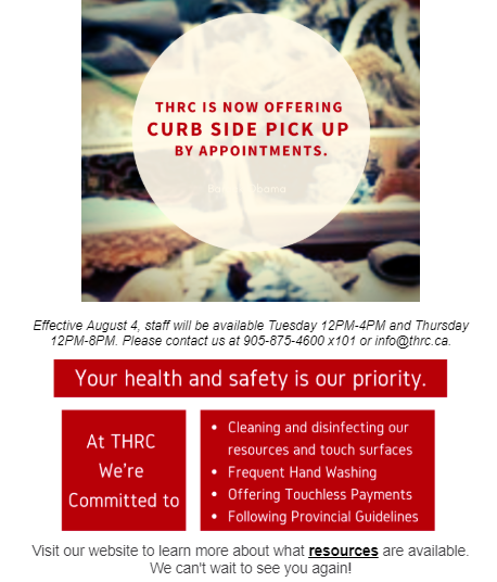 THRC Curb Side Pick Up Flyer