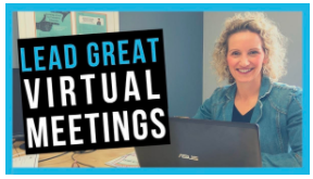 Lead Great Virtual Meeting Banner with a picture of a Woman on her laptop