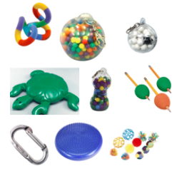 Fidget Bins with fidget toys