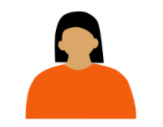 animated woman with an orange shirt